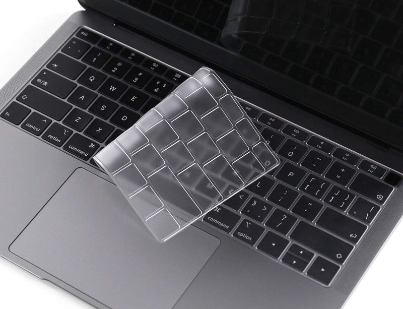 CaseBuy Premium Ultra Thin Keyboard Cover for 2019 2018 Release MacBook Air 13 Inch A1932 with Touch ID Soft-Touch TPU Keyboard Protective Skin - Image 1
